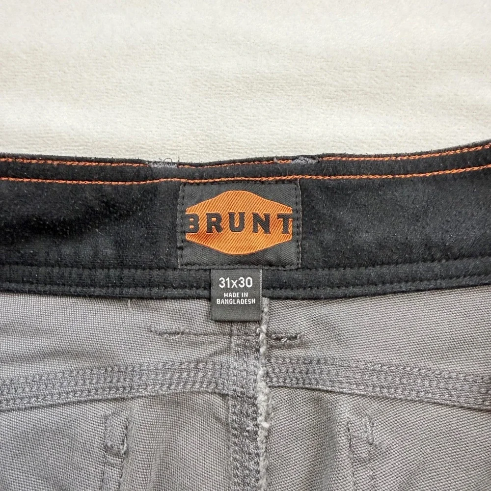 BRUNT The Torra Work Pant Mens 31x30 Grey Canvas‎ Articulated Knee Utility EUC